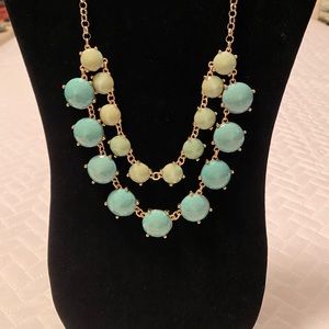 Turquoise and Green Bauble Statement Necklace